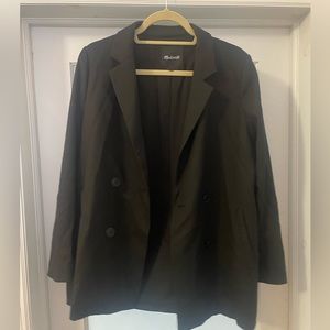 MADEWELL black double-breasted oversize blazer, size L